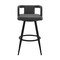 Armen Living Gabriele 26" Gray Faux Leather and Black Metal Swivel Bar Stool LCGBBABLGR26 - alternate 5